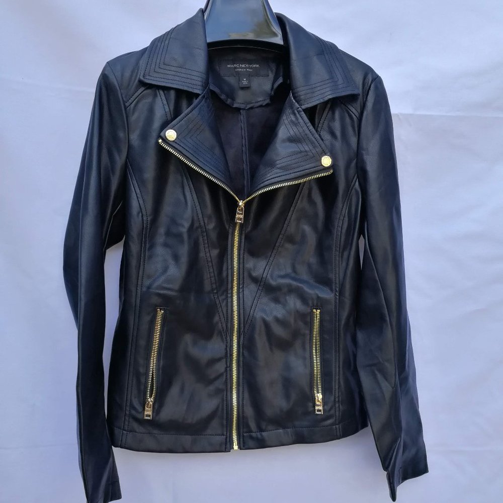 (Like New)MARC NEW YORK ANDREW MARC Full Zip Jacket Women Size: M/Black